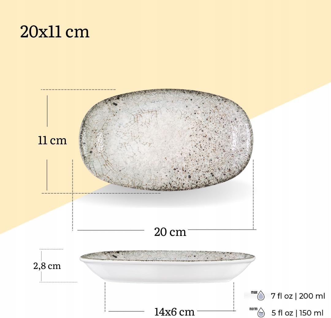 Wilmax Servierplatte 20 × 11 cm 2er-Set Mehrfarbig aus Porzellan