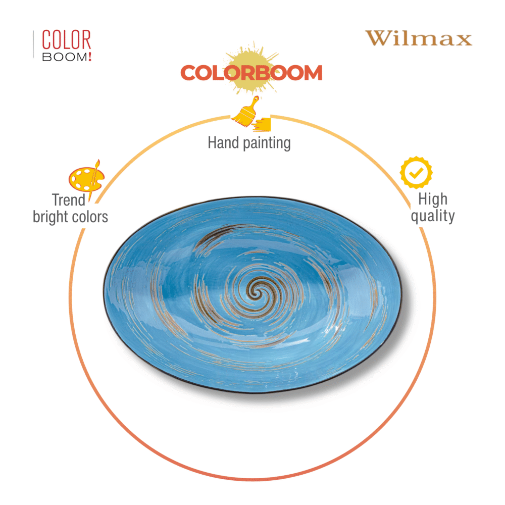 Wilmax Schale oval 25 cm Blau Porzellan WL-669640/A