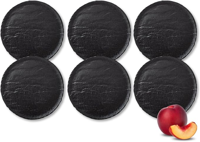 Wilmax Teller 18 cm 6er-Set Schwarz aus Porzellan