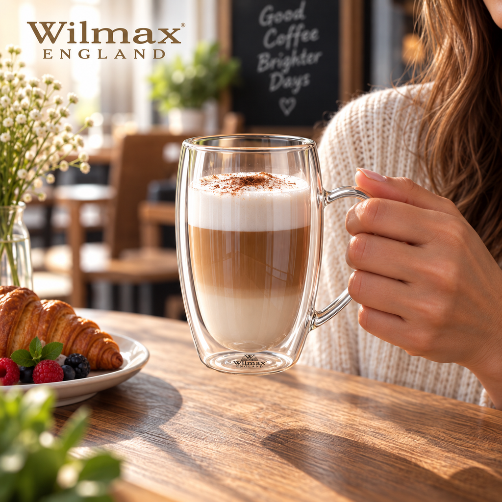 Wilmax Doppelwandiger Becher 400 ml 2er-Set Transparent
