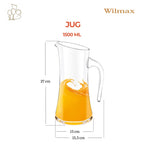 Wilmax Krug 1500 ml Transparent aus Wilmax Crystalline-Serie