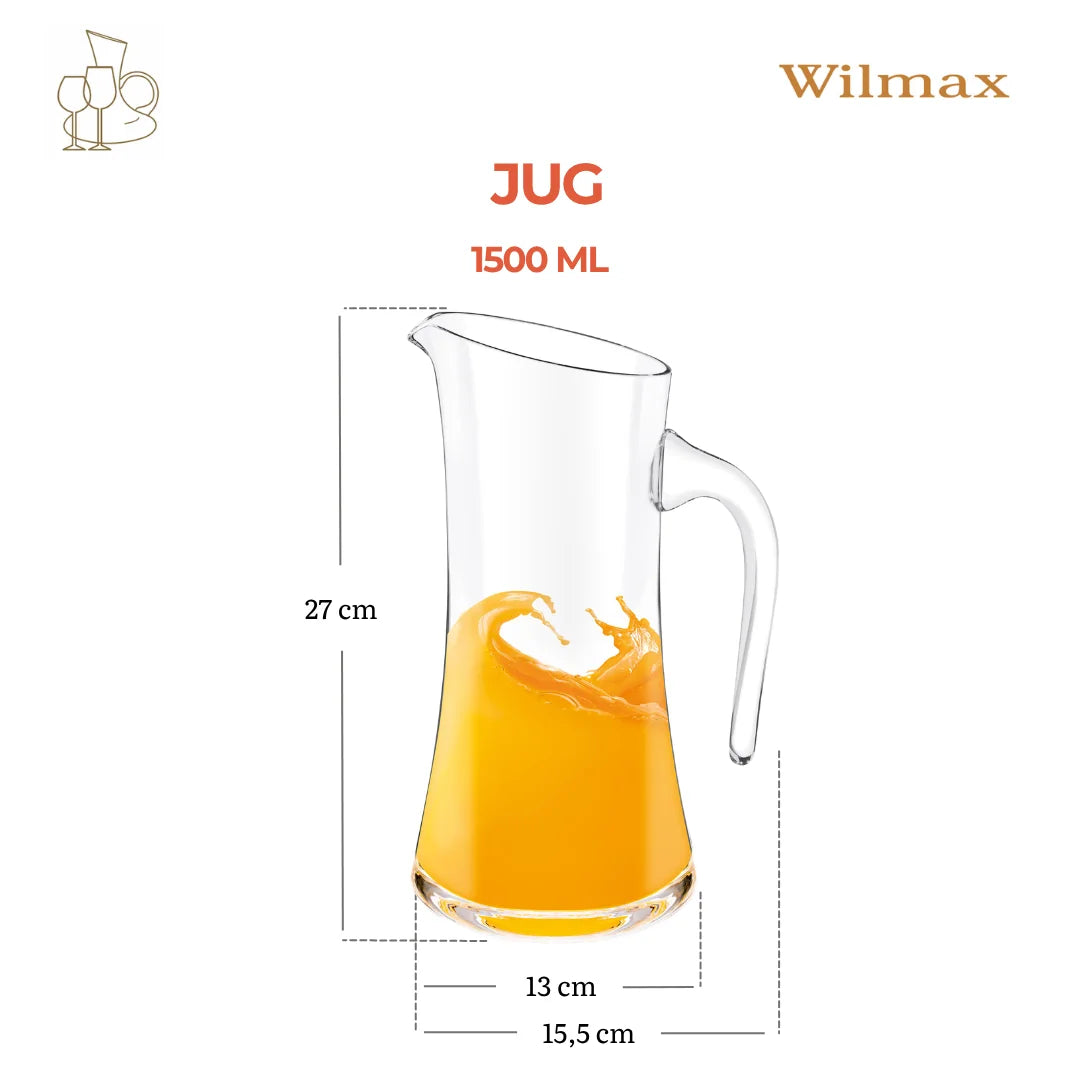 Wilmax Krug 1500 ml Transparent aus Wilmax Crystalline-Serie