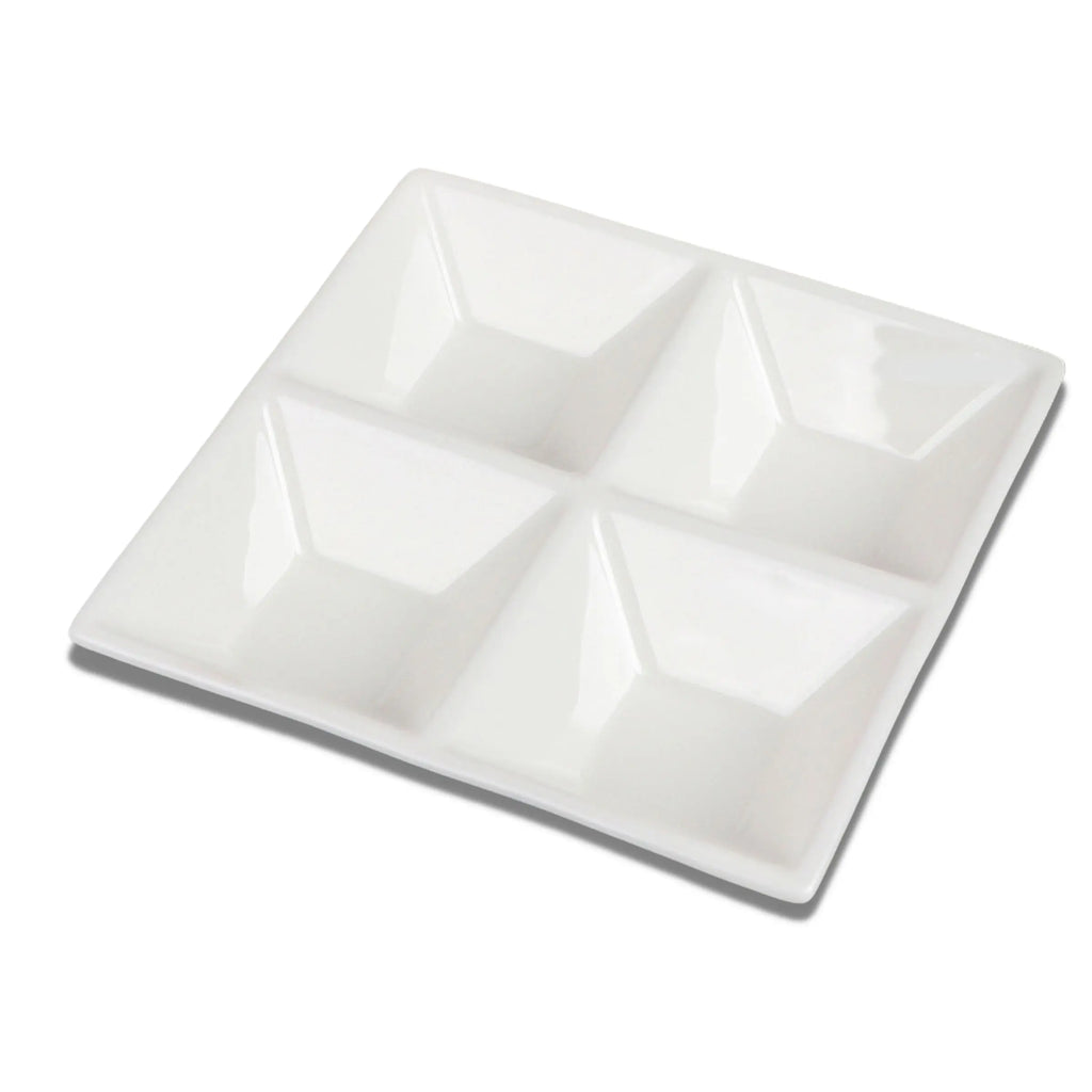 Wilmax Quadratische Servierplatte 20 × 20 cm Weiß aus Porzellan