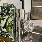 Wilmax Doppelwandige French Press 1000 ml Silber aus Edelstahl