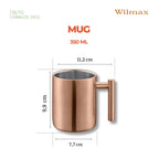 Wilmax Doppelwandiger Becher 350 ml Gold aus Edelstahl
