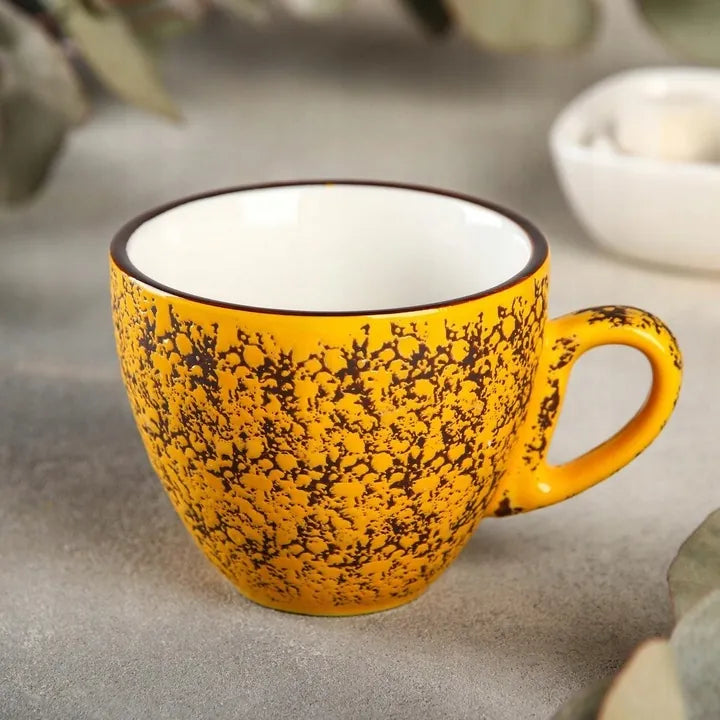 Wilmax Tasse 300 ml Gelb aus Porzellan