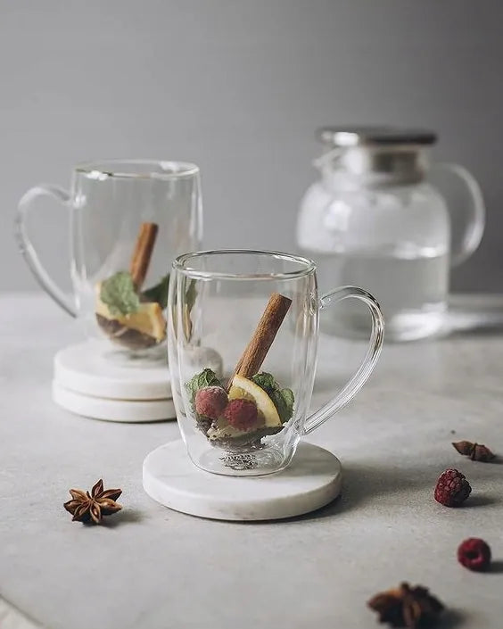 Wilmax Doppelwandiger Glasbecher 300 ml 2er-Set Transparent