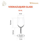 Wilmax Wodka- und Likörglas 65 ml 6er-Set Transparent aus Wilmax Crystalline-Serie