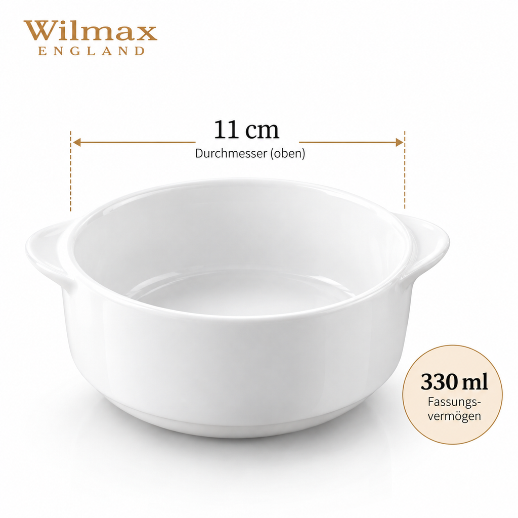 Wilmax Suppentasse 330 ml 11 cm Weiß aus Porzellan