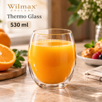 Wilmax Thermoglas 530 ml 6er-Set Transparent aus Borosilikatglas