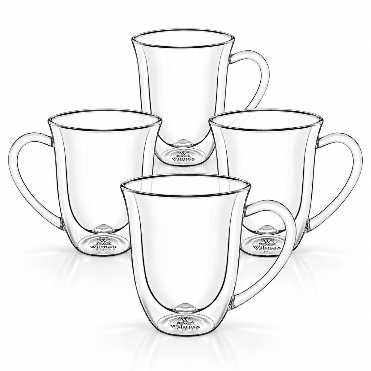 Wilmax Doppelwandige Tasse 250 ml 4er-Set Transparent