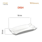 Wilmax Servierplatte 31,75 × 15,24 cm Weiß aus Porzellan