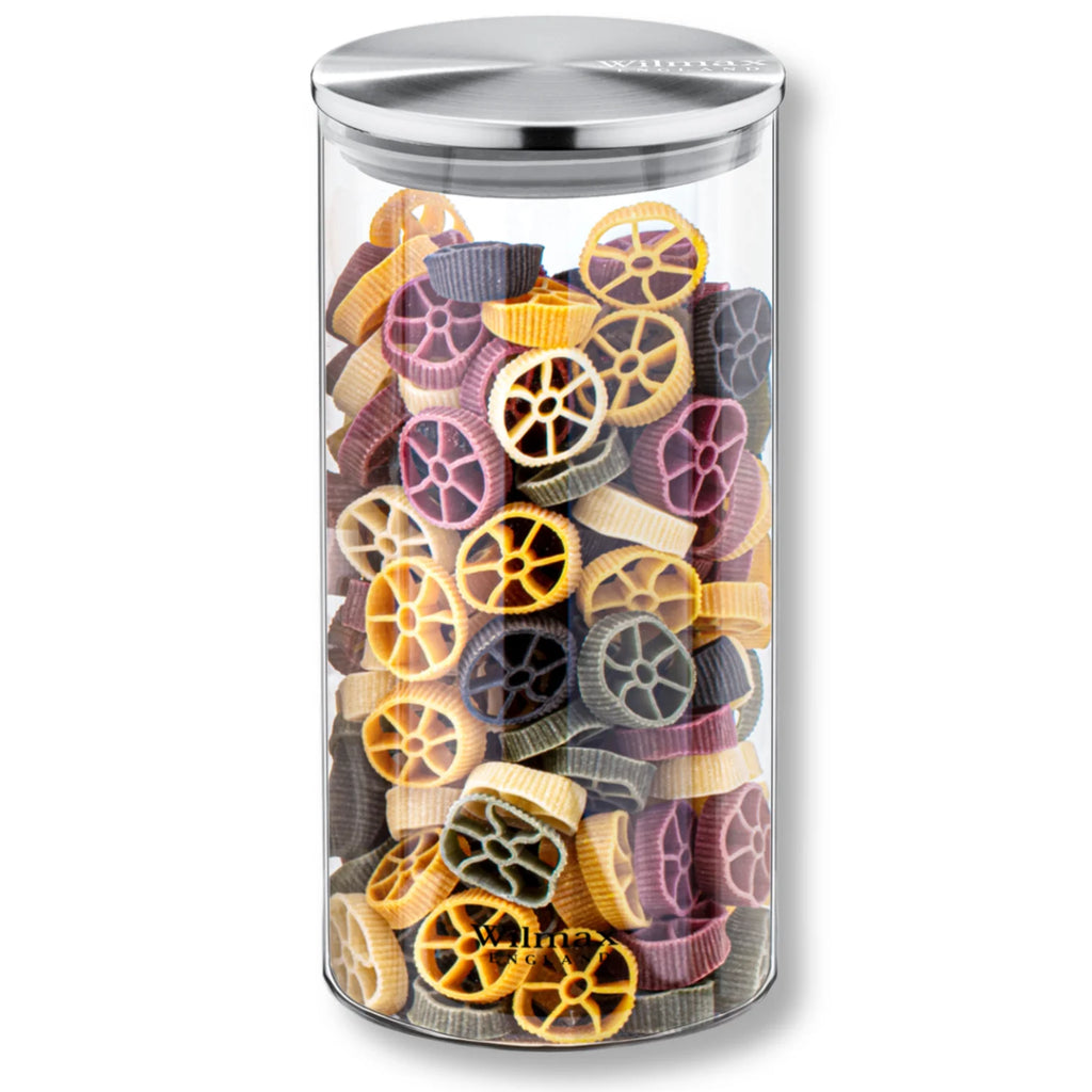 Wilmax Vorratsglas 1300 ml mit Edelstahldeckel Transparent