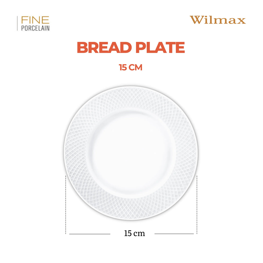 Wilmax Brotteller 15 cm Weiß aus Porzellan