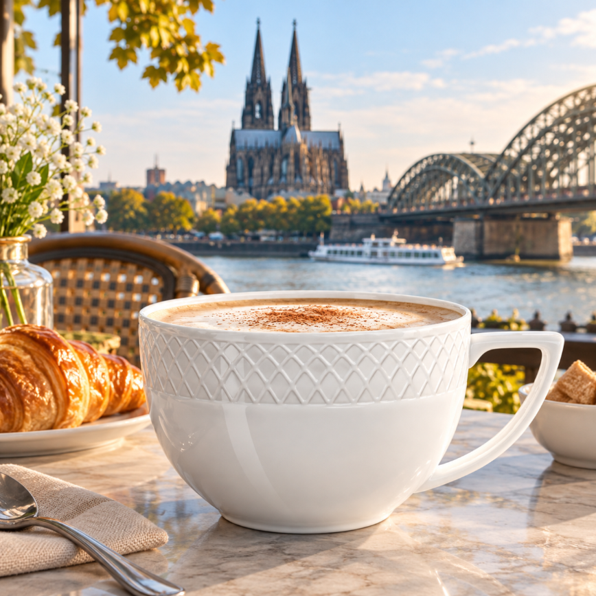 Wilmax Jumbotasse 500 ml Weiß aus Porzellan