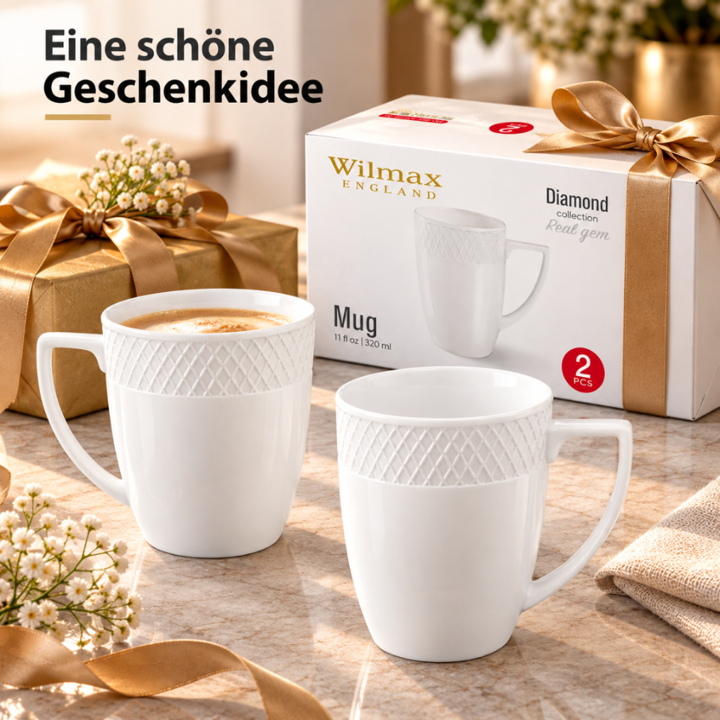 Becher 450 ml Weiß aus Porzellan