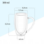 Wilmax Doppelwandiger Glasbecher 300 ml Borosilikatglas 2er Set WL-888740/A2