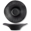 Wilmax Gewellte Servierplatte 30 cm 700 ml Schwarz aus Porzellan