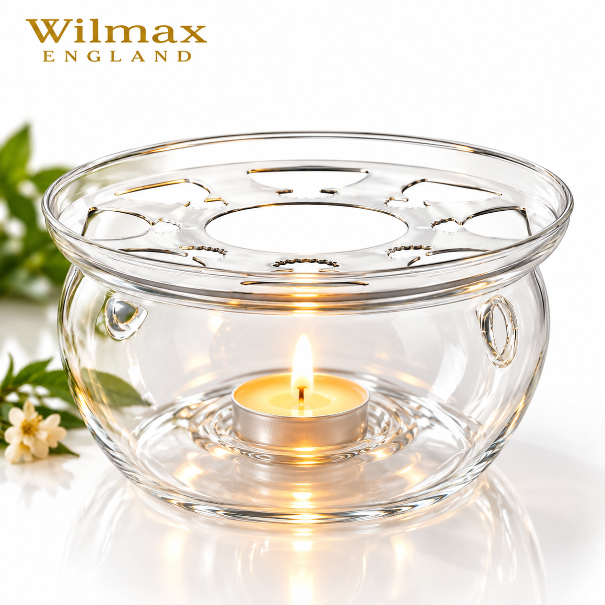Wilmax Stövchen für Teekannen Transparent aus Glas