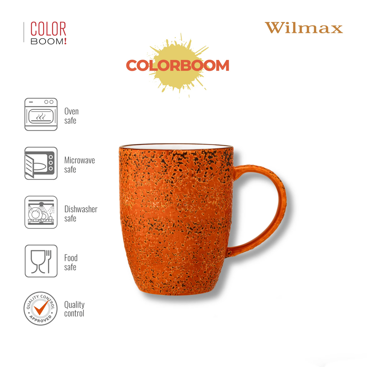 Wilmax Becher 460 ml Orange aus Porzellan