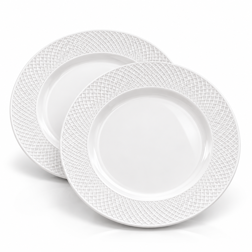 Wilmax Teller 28 cm 2er-Set Weiß aus Porzellan