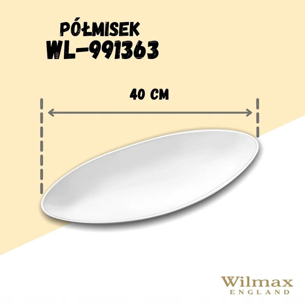 Wilmax Servierplatte 40 cm Weiß aus Porzellan