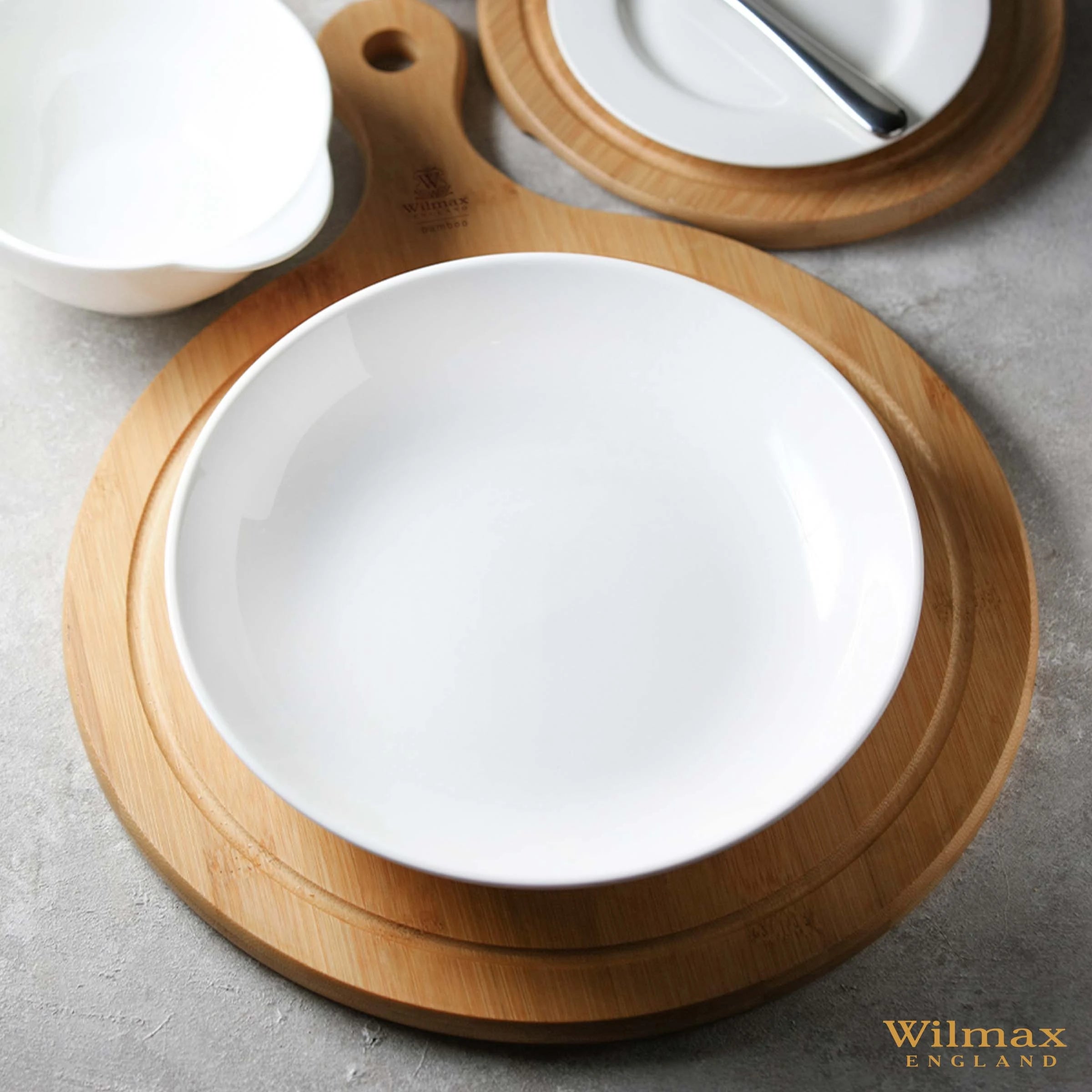 Wilmax Tiefer Servierteller 30,5 cm Weiß aus Porzellan