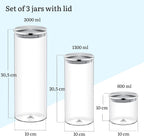 Wilmax Vorratsglas mit Edelstahldeckel 3er-Set