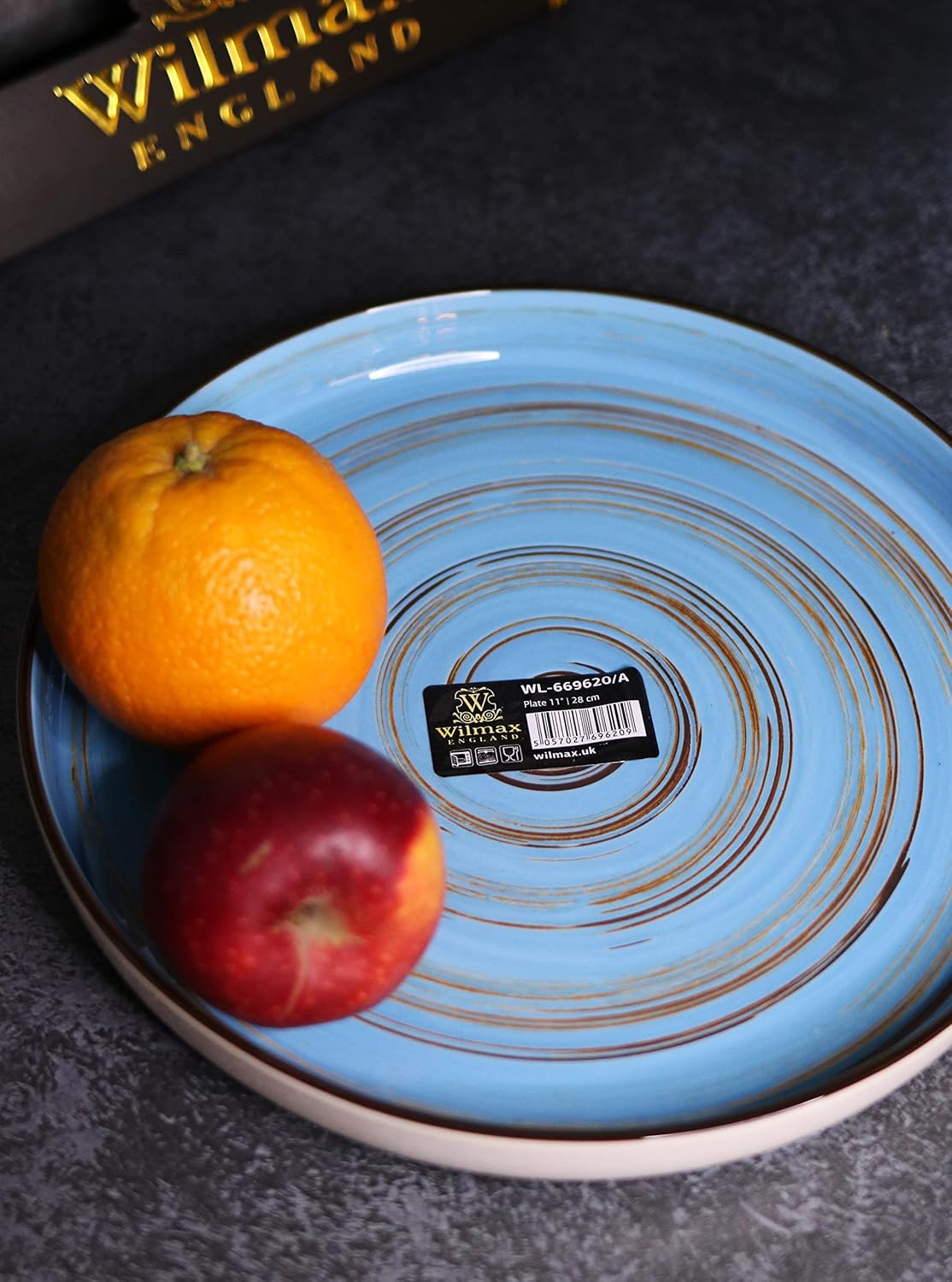 Wilmax Teller 23 cm Blau aus Porzellan