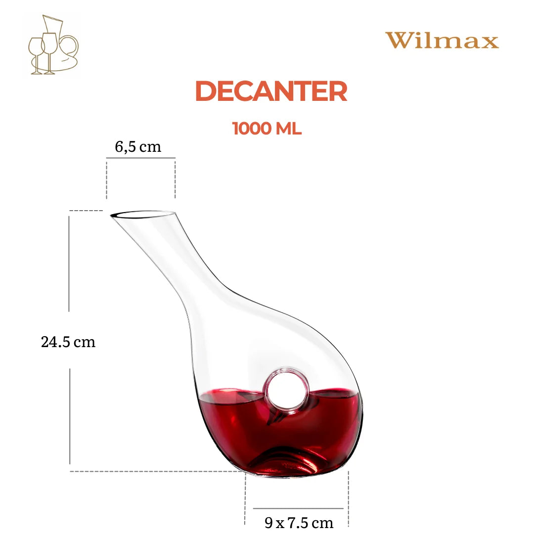 Wilmax Weindekanter 1000 ml Transparent aus Wilmax Crystalline-Serie