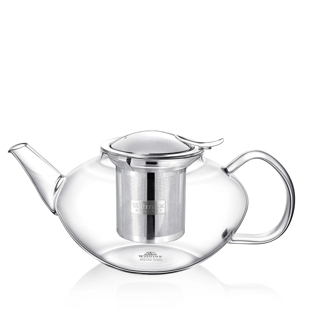 Wilmax Teekanne 1550 ml mit Edelstahlfilter Transparent aus Thermoglas