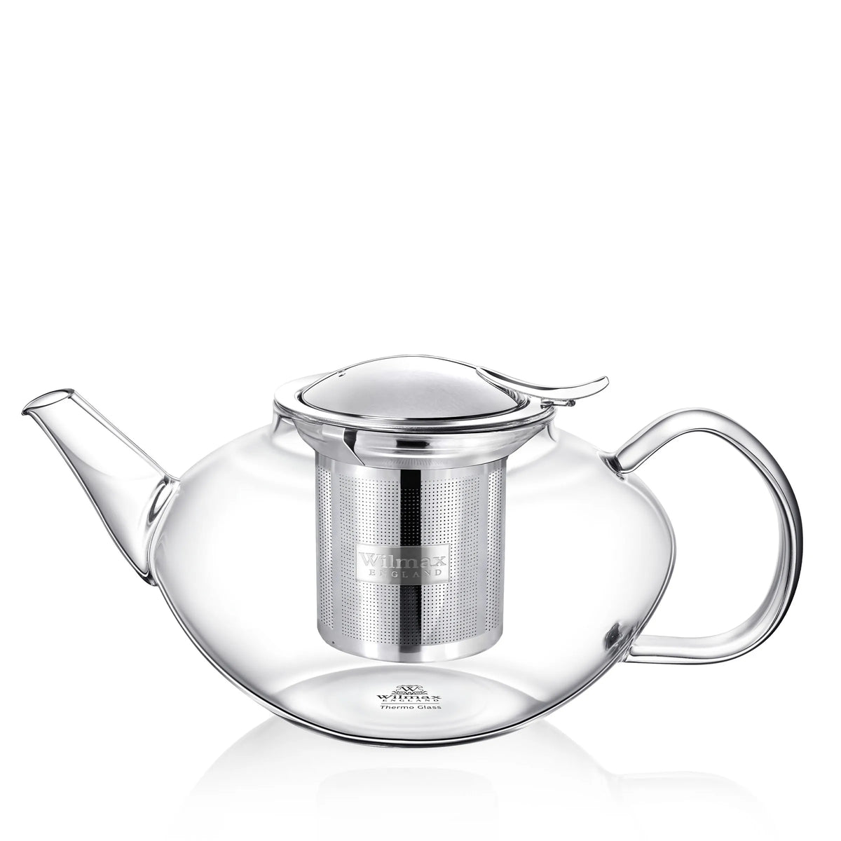 Wilmax Teekanne 1550 ml mit Edelstahlfilter Transparent aus Thermoglas