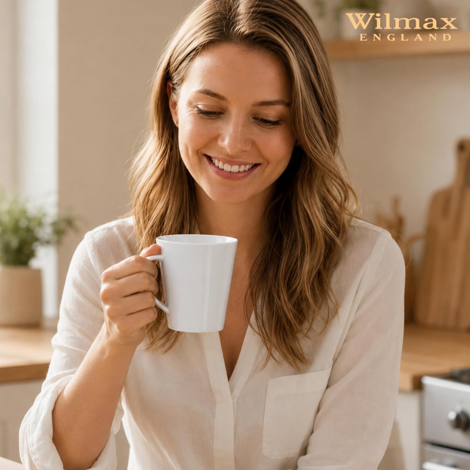 Wilmax Tasse 380 ml Weiß aus Porzellan
