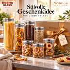 Wilmax Vorratsglas 1500 ml mit Edelstahldeckel Transparent