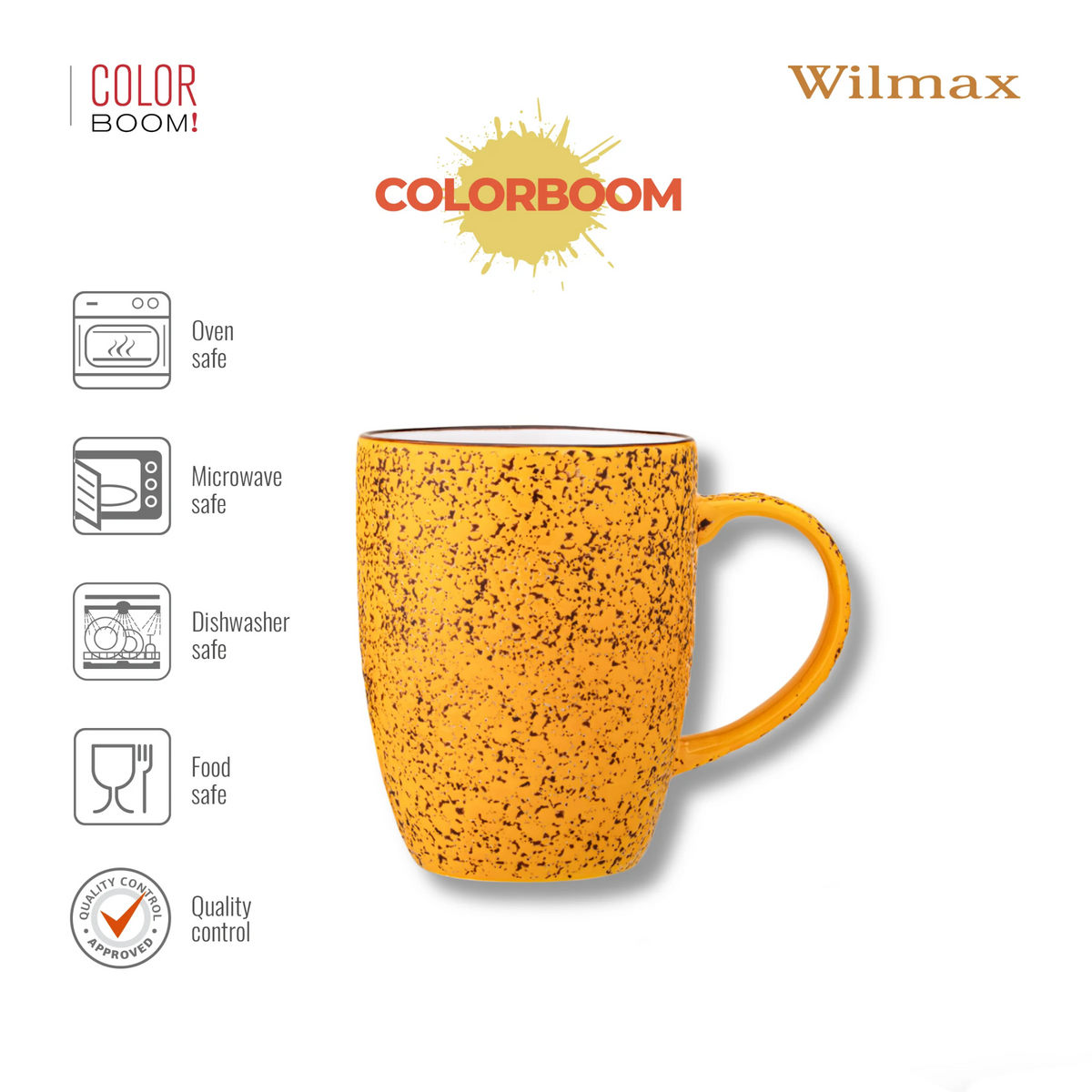 Wilmax Becher 460 ml Gelb aus Porzellan