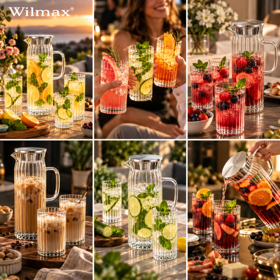 Wilmax Glas 350 ml 6er-Set Transparent aus Borosilikatglas