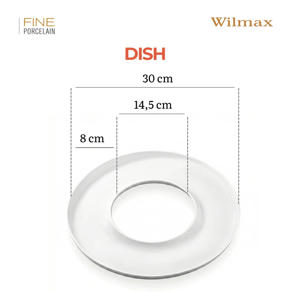 Wilmax Servierteller 30 cm Weiß aus Porzellan