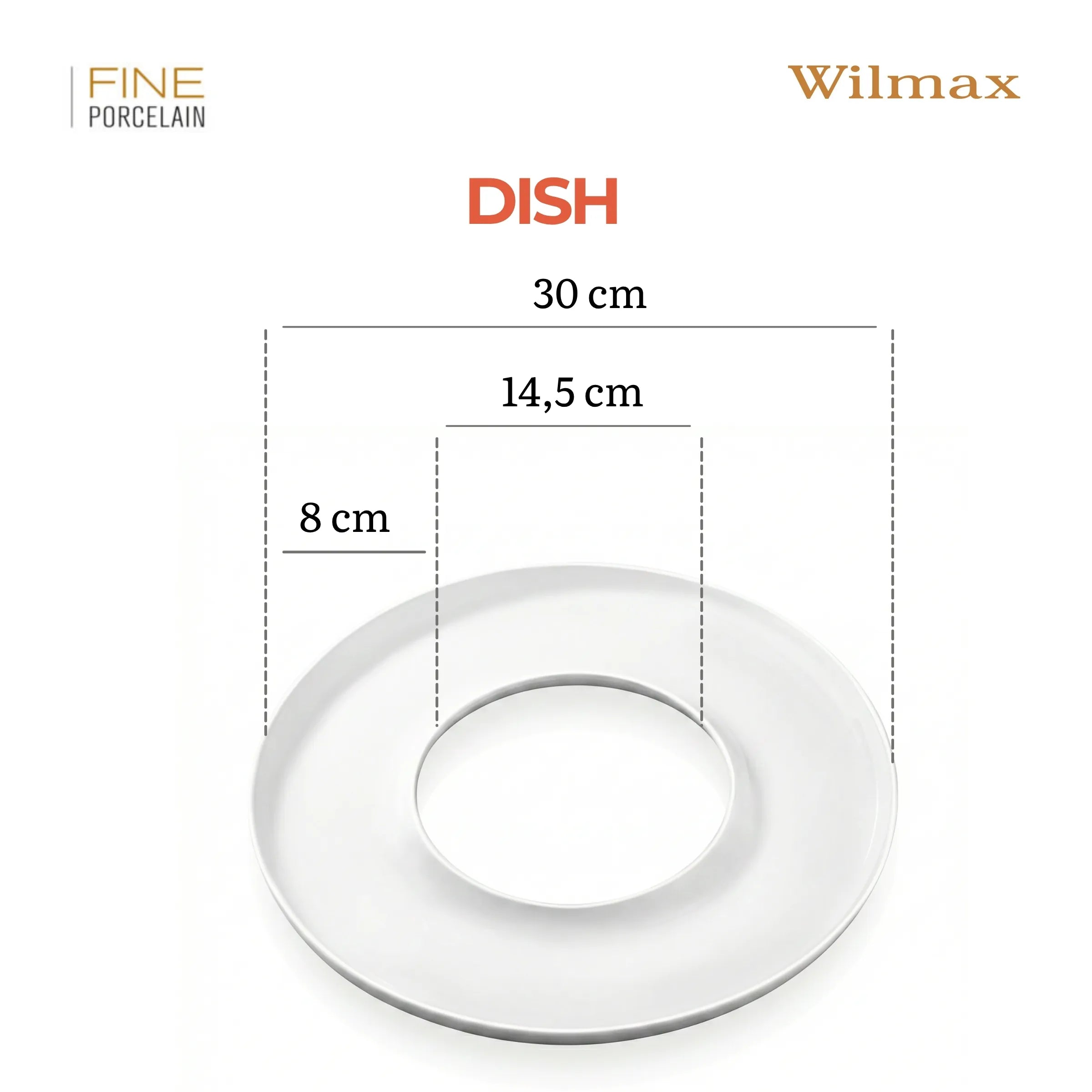 Wilmax Servierteller 30 cm Weiß aus Porzellan