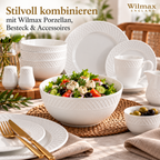 Wilmax Schale 20 cm 1850 ml Weiß aus Porzellan