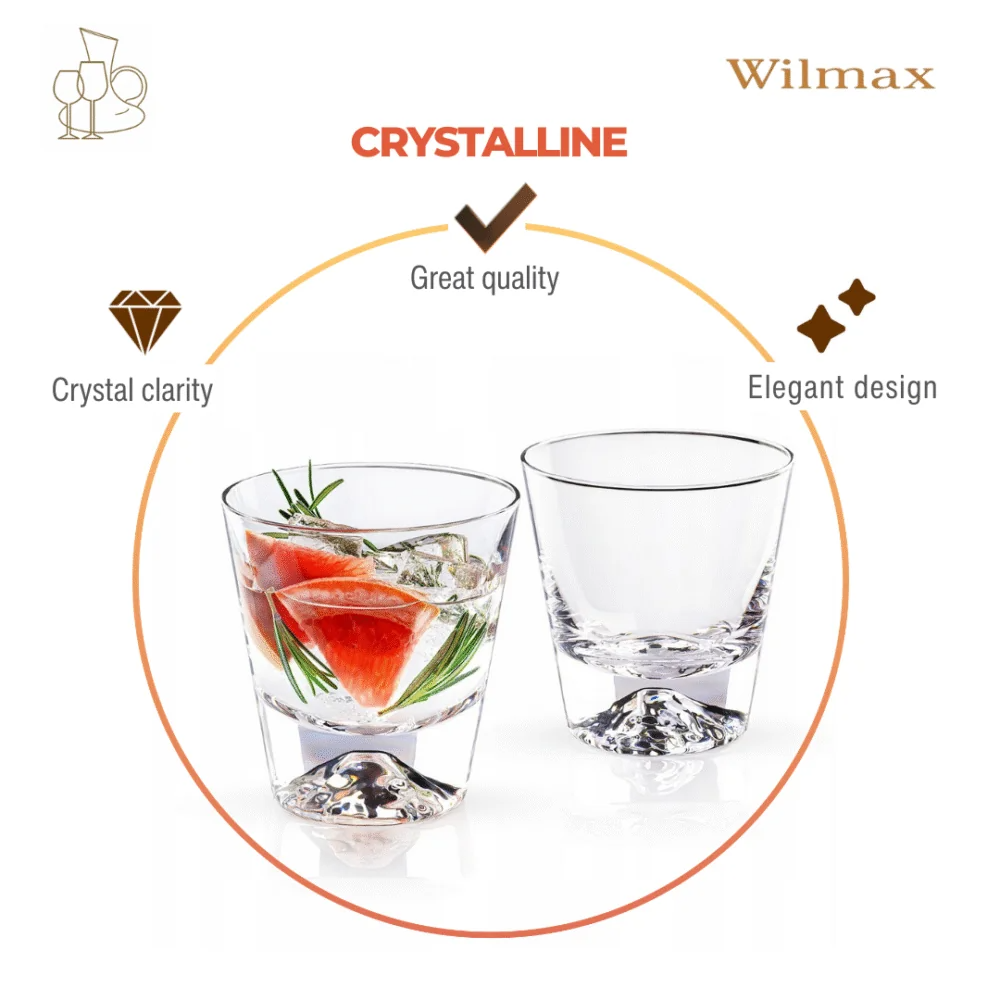 Wilmax Whiskyglas 250 ml 2er-Set Transparent aus Wilmax Crystalline-Serie