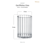 Wilmax Geriffeltes Glas 200 ml Transparent aus Borosilikatglas