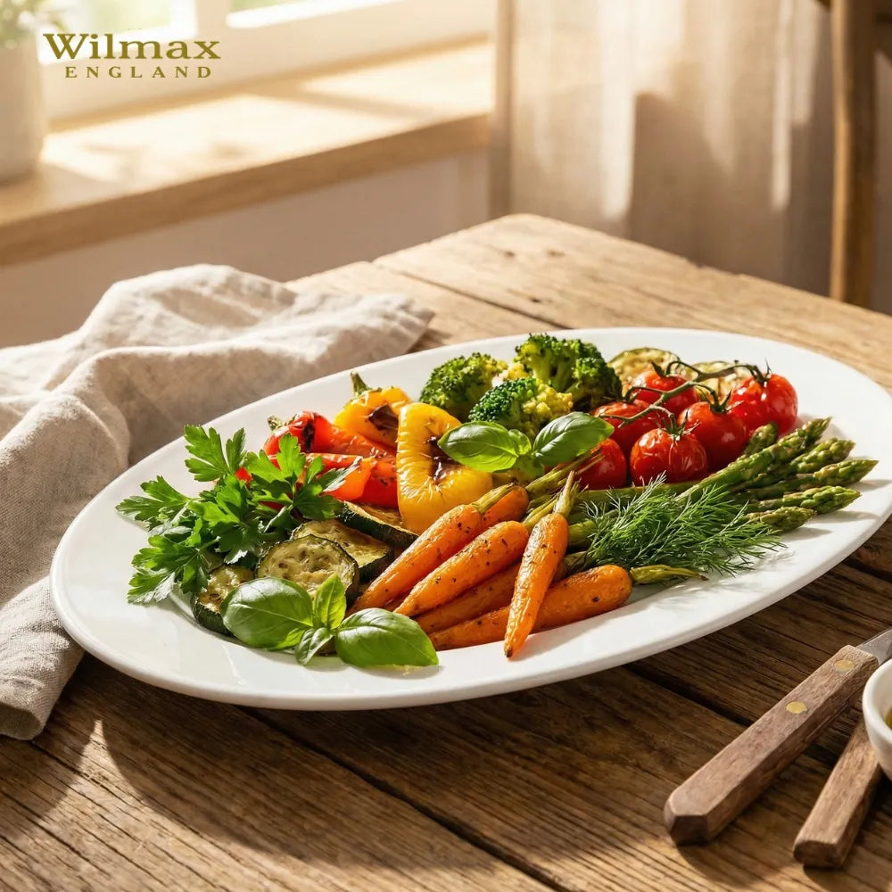 Wilmax Platte 26 cm Weiß aus Porzellan