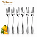 Wilmax Tafelgabel 20 cm 6er-Set Silber aus Edelstahl