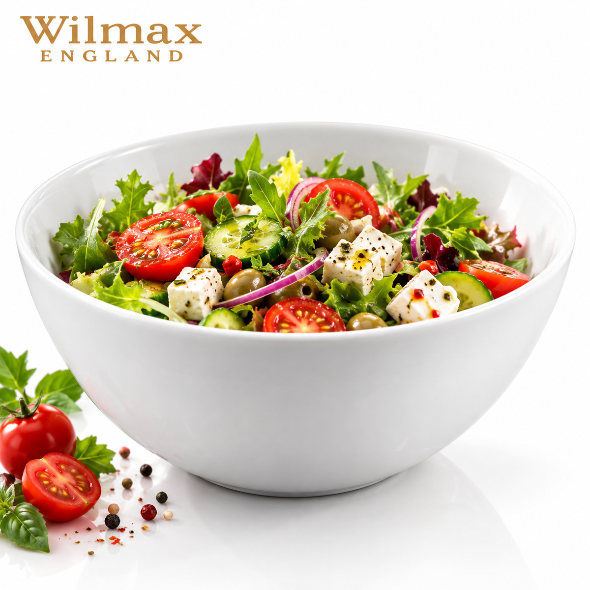 Wilmax Schale 14 cm 600 ml Weiß aus Porzellan