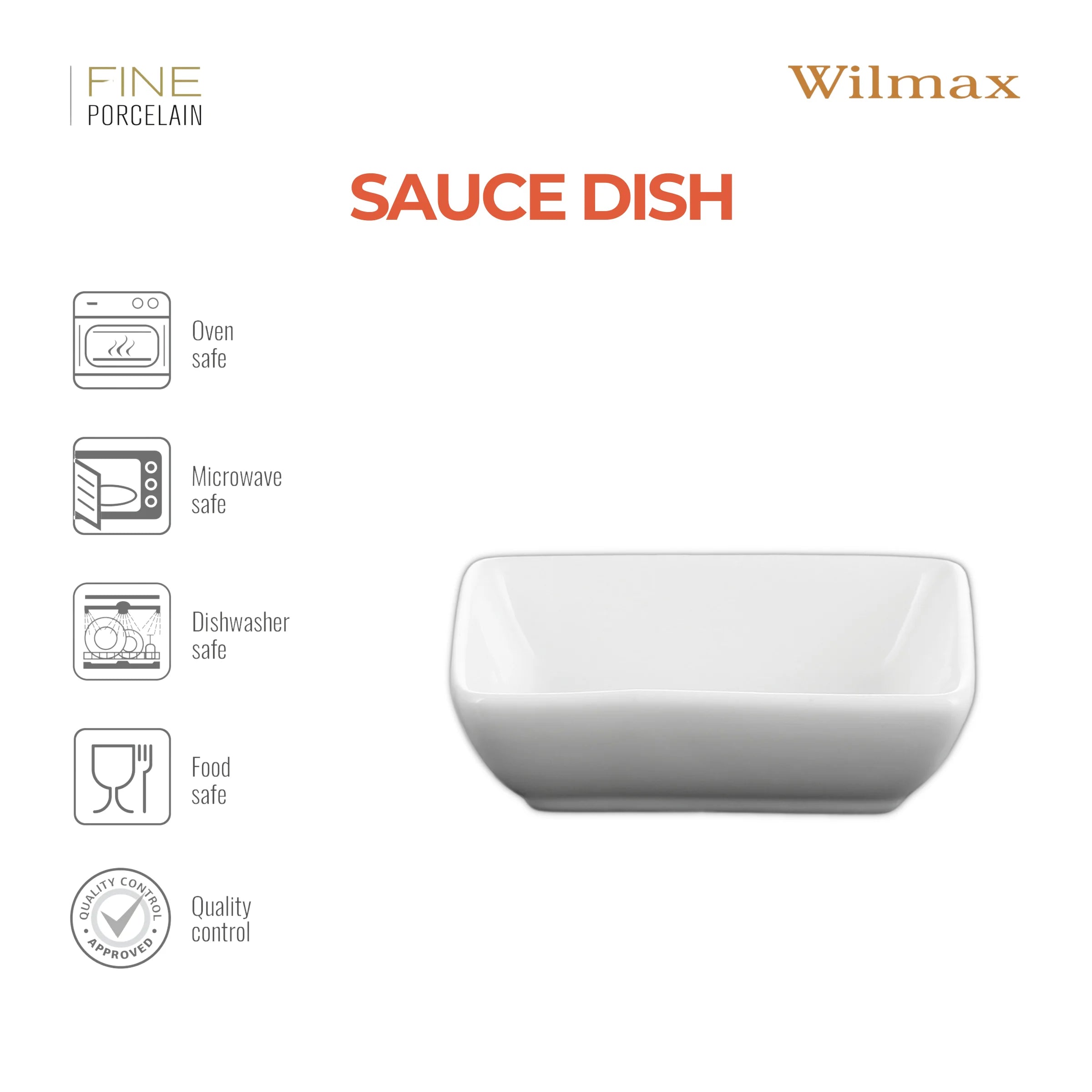 Wilmax Saucenschale 8 × 6 cm Weiß aus Porzellan
