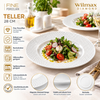 Wilmax Teller 28 cm Weiß aus Porzellan