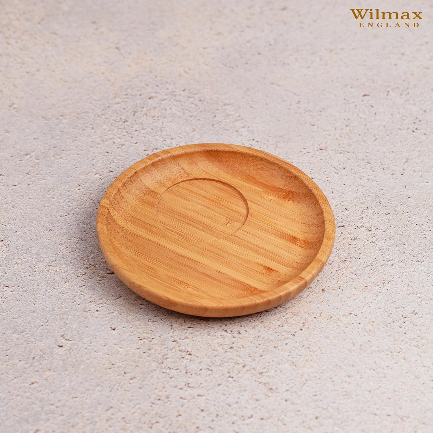 Wilmax Servierset 2-teilig mit Bambusteller 17,5 cm und Thermoglas 400 ml