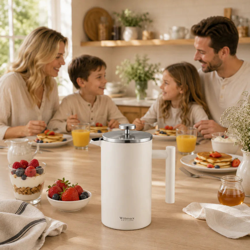 Wilmax French Press 1000 ml aus Edelstahl