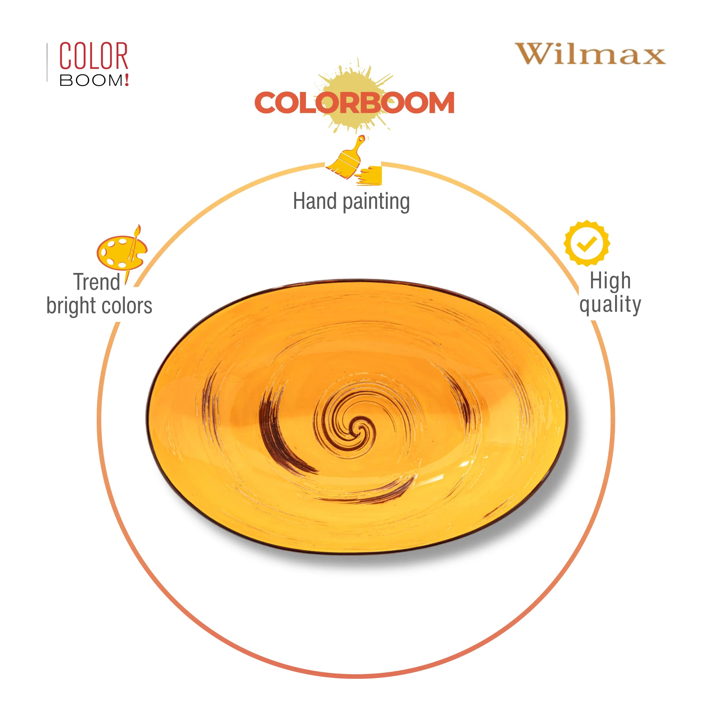 Wilmax Ovale Schale 25 cm Gelb aus Porzellan