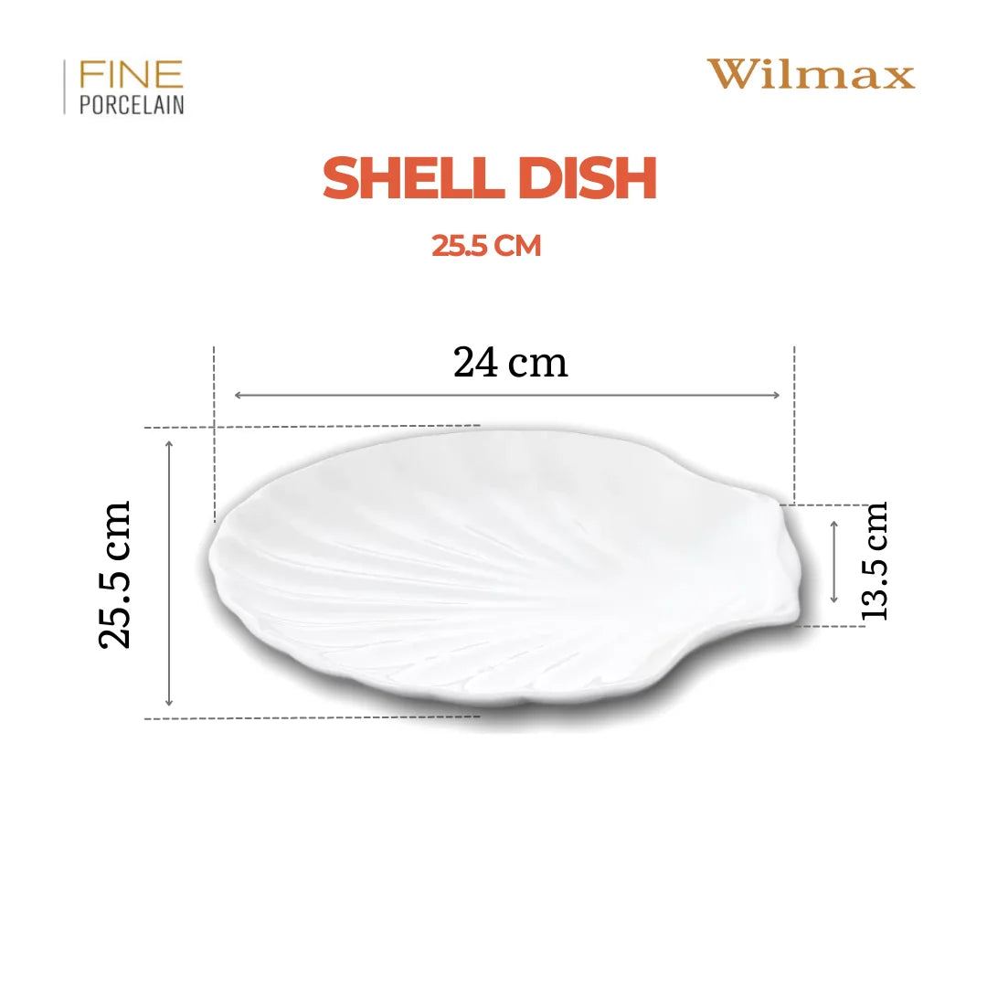 Wilmax Fischplatte 25,5 cm Weiß aus Porzellan